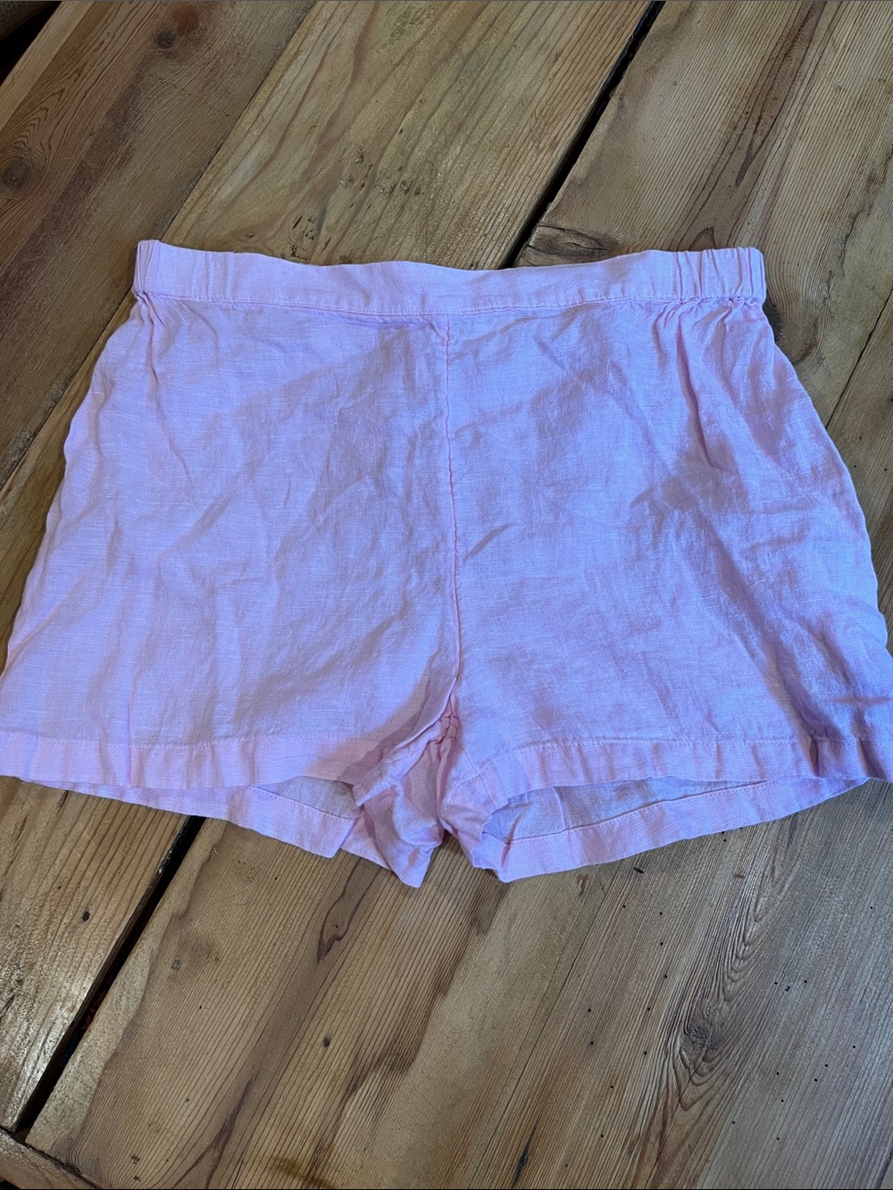 MONOPRIX Premium M Pink 100% Linen Shorts Pocketless